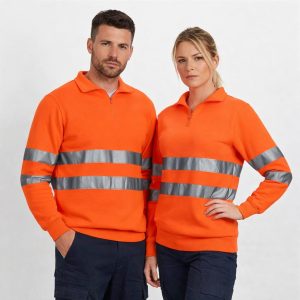 Felpa Con Mezza Zip Road Alta Visibilità