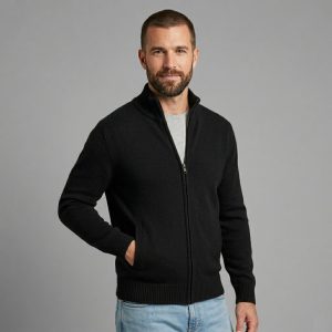 Cardigan Con Zip Intera Carlo