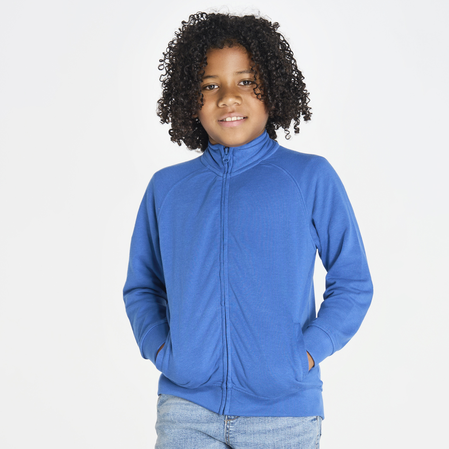 Felpa Leggera Con Zip Intera In French Terry Bambino